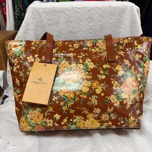 Patricia Nash Brown Floral Tote